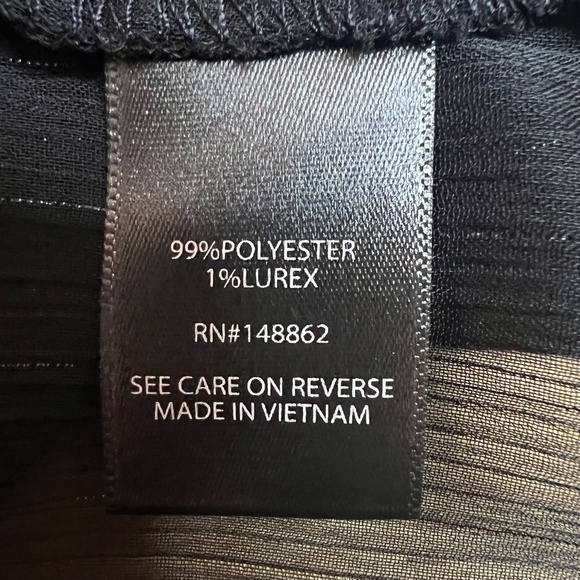 Torrid Black Chiffon Lurex Button-Up Blouse with Silver Metallic Size 00 Medium - Picture 3 of 11